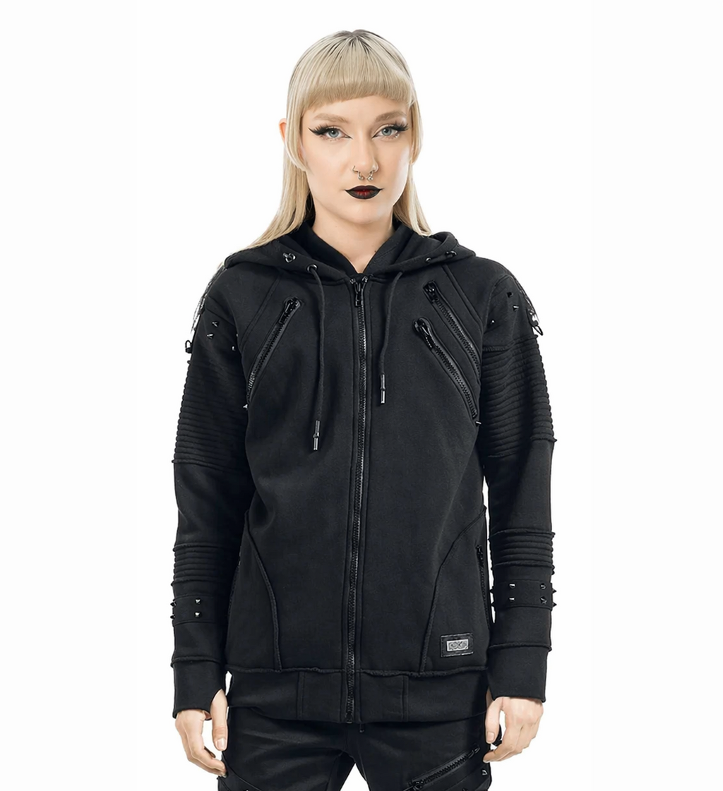 Unisex Spiked Zip Hoody