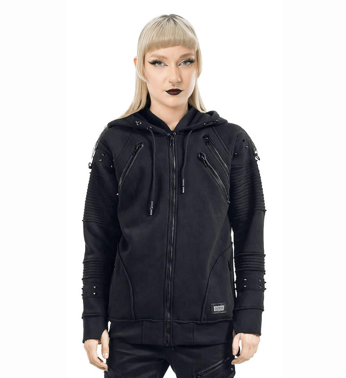Unisex Spiked Zip Hoody