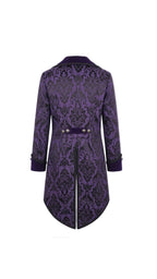 Purple Patterned Button Tailcoat Jacket